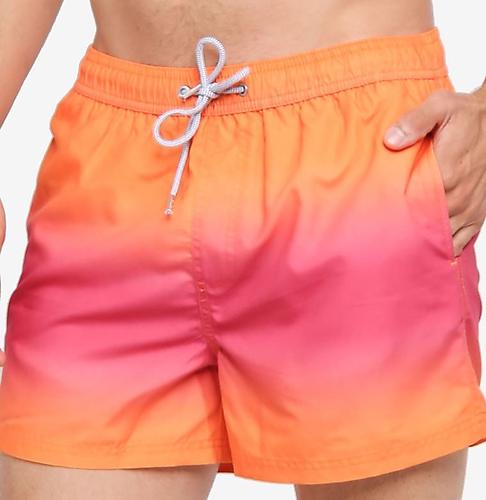 Pink Orange Dip Dye Swim Shorts